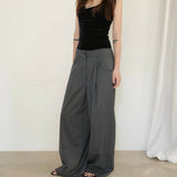 Original Wool Tuck Wide Pants / Grey