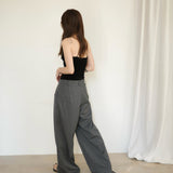 Original Wool Tuck Wide Pants / Grey