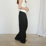 Original Wool Tuck Wide Pants / Black