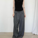 Original Wool Tuck Wide Pants / Grey