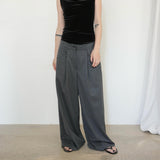 Original Wool Tuck Wide Pants / Grey