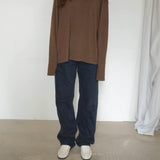 Original Silk Cotton Knit Long Sleeve Tee / Brown