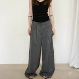 Original Wool Tuck Wide Pants / Grey