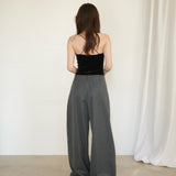 Original Wool Tuck Wide Pants / Grey
