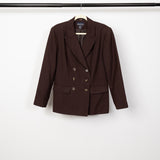 Wool Double Jacket Dark Brown