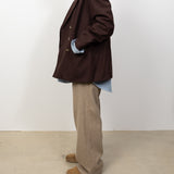 Wool Double Jacket Dark Brown