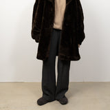 Fake Fur Coat Brown Made In France　