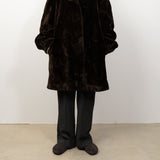 Fake Fur Coat Brown Made In France　