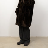 Fake Fur Coat Brown Made In France　