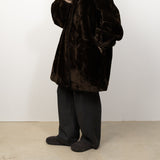 Fake Fur Coat Brown Made In France　