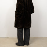 Fake Fur Coat Brown Made In France　