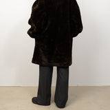 Fake Fur Coat Brown Made In France　