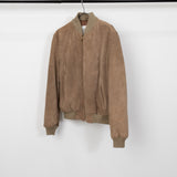 LONDON FOG Suede Leather Zip Blouson Beige