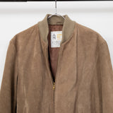 LONDON FOG Suede Leather Zip Blouson Beige