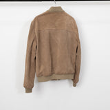 LONDON FOG Suede Leather Zip Blouson Beige