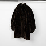 Fake Fur Coat Brown Made In France　