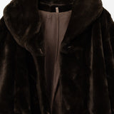 Fake Fur Coat Brown Made In France　