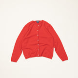 Cashmere Crew Neck Knit Cardigan Red