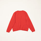 Cashmere Crew Neck Knit Cardigan Red