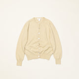 Cashmere Crew Neck Knit Cardigan Cream