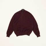 Cashmere Half Zip Knit Bordeaux