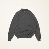 Cashmere Polo Knit Charcoal Grey