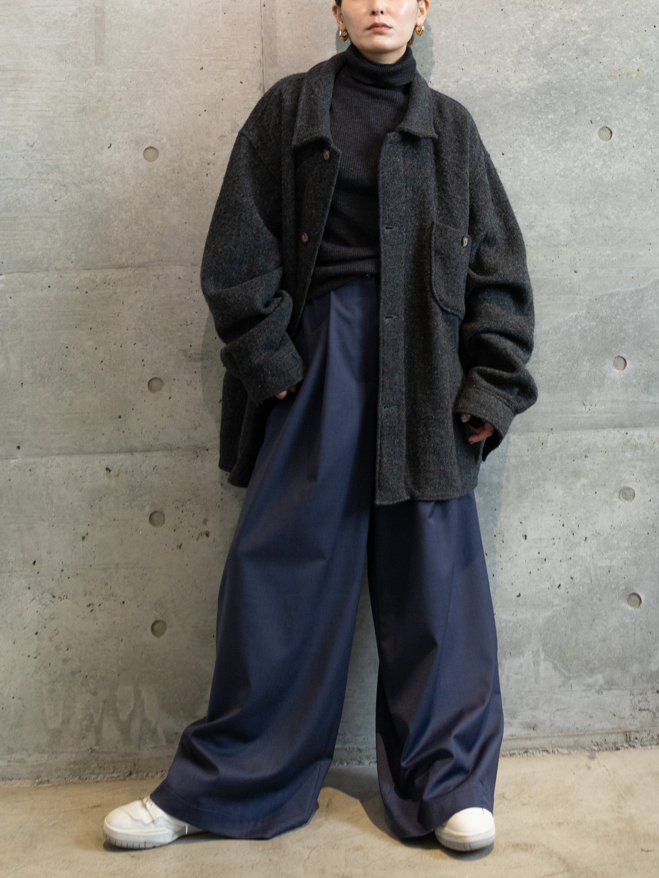 Original Tuck Wide Pants / Navy