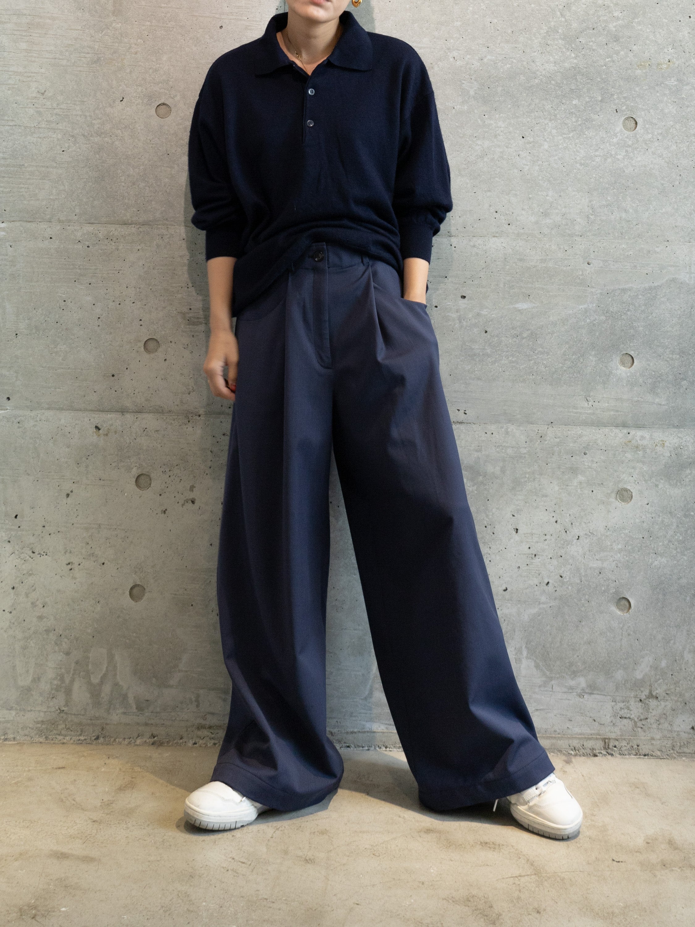 Original Tuck Wide Pants / Navy