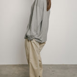 Original Silk Cotton Knit Long Sleeve Tee / Grey