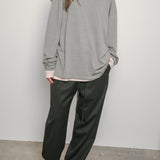 Original Silk Cotton Knit Long Sleeve Tee / Grey