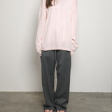Original Silk Cotton Knit Long Sleeve Tee / Pale Pink