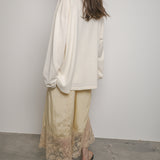 Original Silk Cotton Knit Long Sleeve Tee / Off White