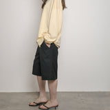 Original Silk Cotton Knit Long Sleeve Tee / Cream Yellow