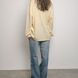 Original Silk Cotton Knit Long Sleeve Tee / Cream Yellow