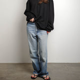 Original Silk Cotton Knit Long Sleeve Tee / Black