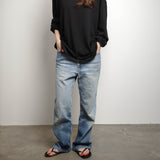 Original Silk Cotton Knit Long Sleeve Tee / Black