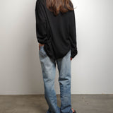 Original Silk Cotton Knit Long Sleeve Tee / Black