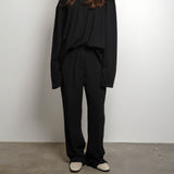 Original Silk Cotton Knit Long Sleeve Tee / Black