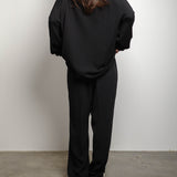 Original Silk Cotton Knit Long Sleeve Tee / Black