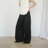 Original Wool Tuck Wide Pants / Black