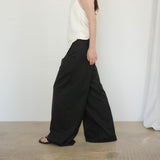 Original Wool Tuck Wide Pants / Black