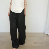 Original Wool Tuck Wide Pants / Black