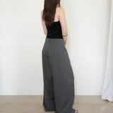 Original Wool Tuck Wide Pants / Grey