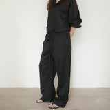 Original Wool Drawstring Pants /Black