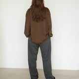 Original Silk Cotton Knit Long Sleeve Tee / Brown